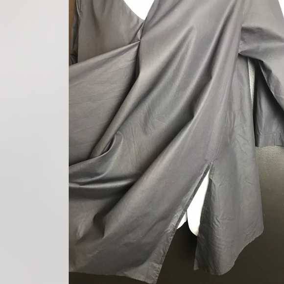 HARSHMAN Anthropologie Farah Popover Blouse Shirt Top Black Asymmetrical VNeck - Picture 7 of 13